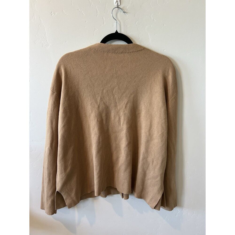 Michael Stars Milano Button Up V-Neck Dolman Cardigan Sweater Tan Size S - Picture 2 of 7